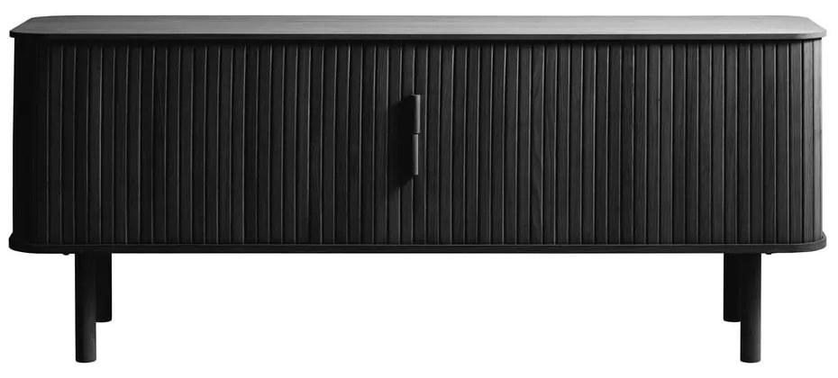 Черна телевизионна масичка от дъб 160x56 cm Cavo - Unique Furniture