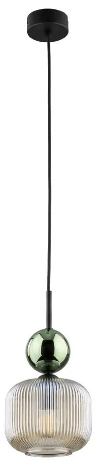 Полилей на кабел SOPHIA 1xE14/10W/230V черен/зелен/димно бежов