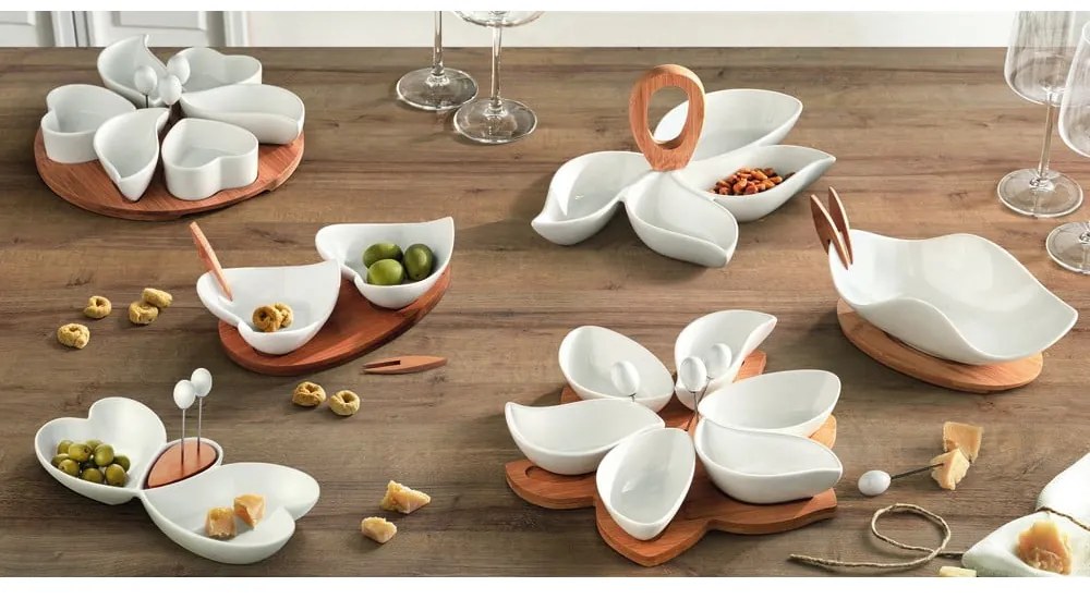 Комплект от 6 чаши за сервиране с бамбукова табла и шиш Hors Hors D'Ouvre - Brandani