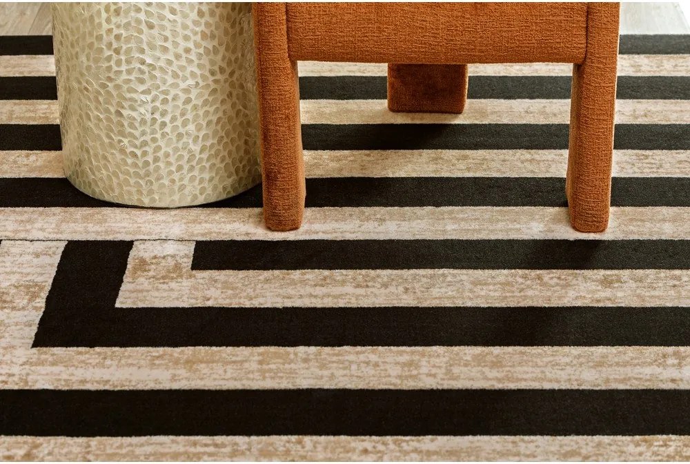Черно-бежов вълнен килим 230x340 cm Agnus Art Deco II – Agnella