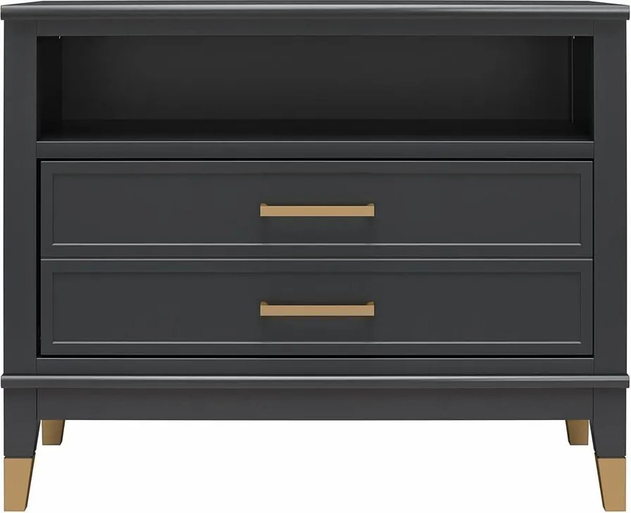 Черно нощно шкафче Westerleigh – CosmoLiving by Cosmopolitan