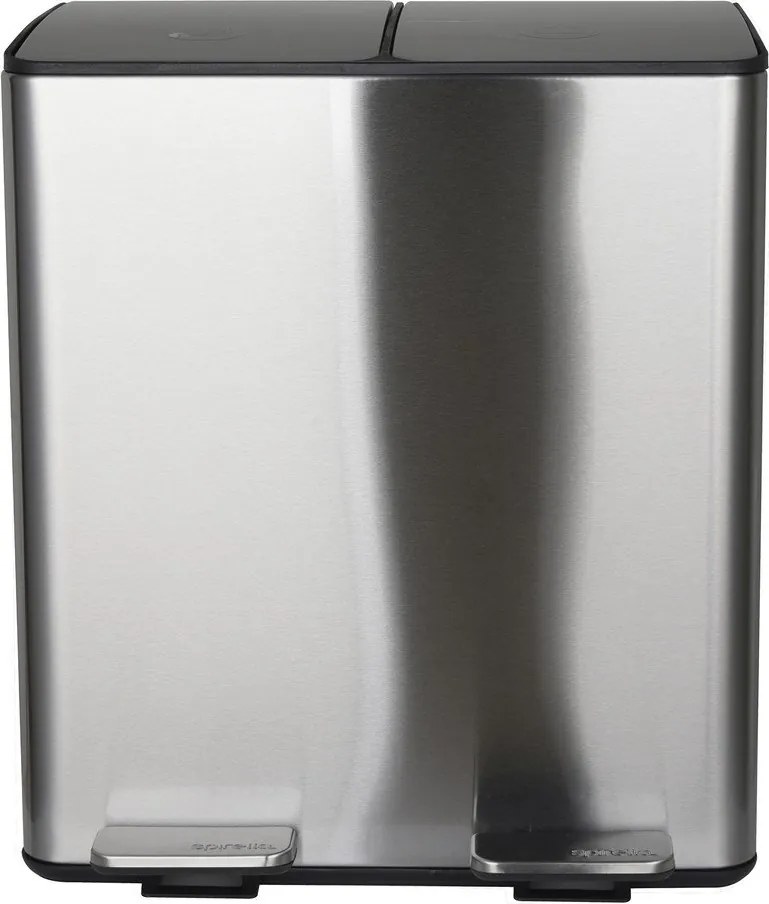 Стоманено кошче за боклук 2x20 l за рециклиране с педал в матово сребрист цвят Aliya – Spirella
