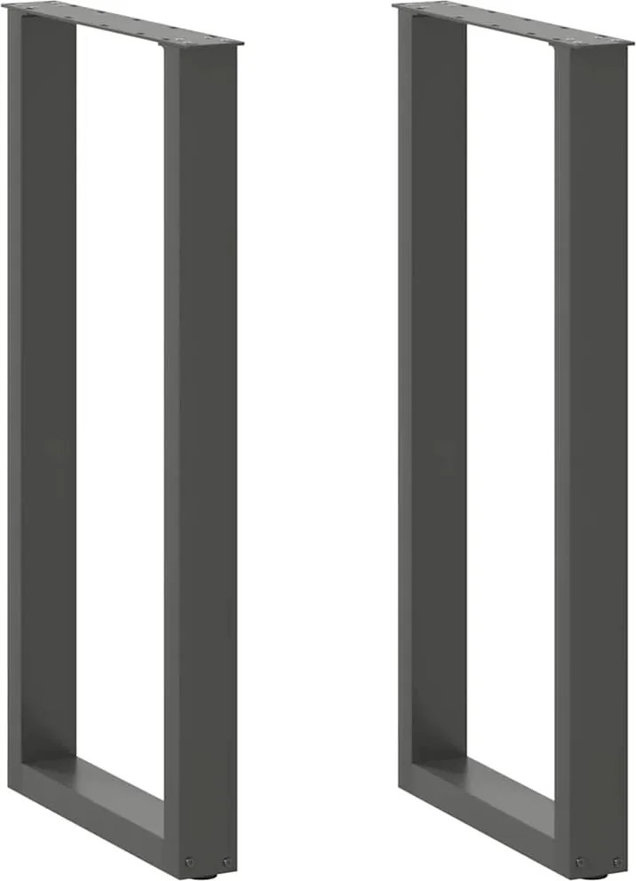 4013234 vidaXL Крака за бар маса, U-образни, 2 бр., антрацит, 50 x (100-101) см, стомана
