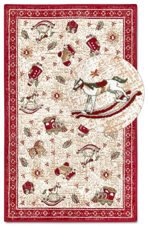 Червен килим с коледен мотив със смес от памук 50x80 cm Toy's Delight Red Christmas – Villeroy&amp;Boch