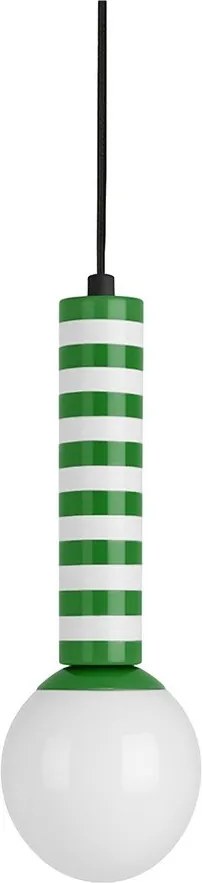 Зелено метално висящо осветително тяло ø 12 cm Rayado Retro – Leitmotiv