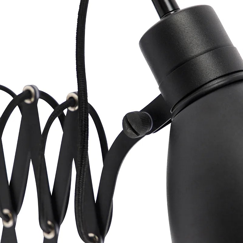 Индустриален стенен аплик черен с регулируема ръка - Merle