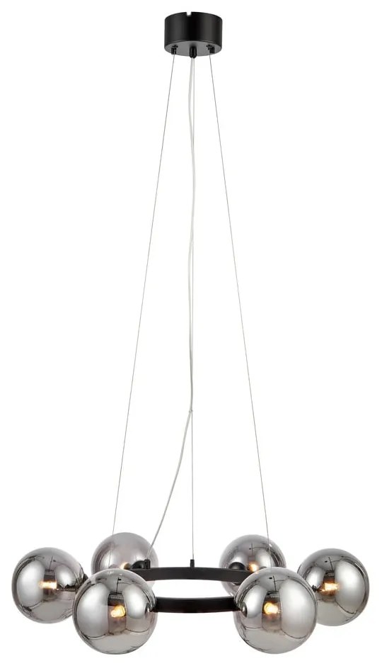 Окачено осветително тяло с черна конструкция 6L Circle - Markslöjd