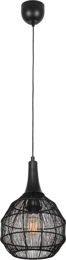 Матово черно висящо осветително тяло с метален абажур Soraya – Trio