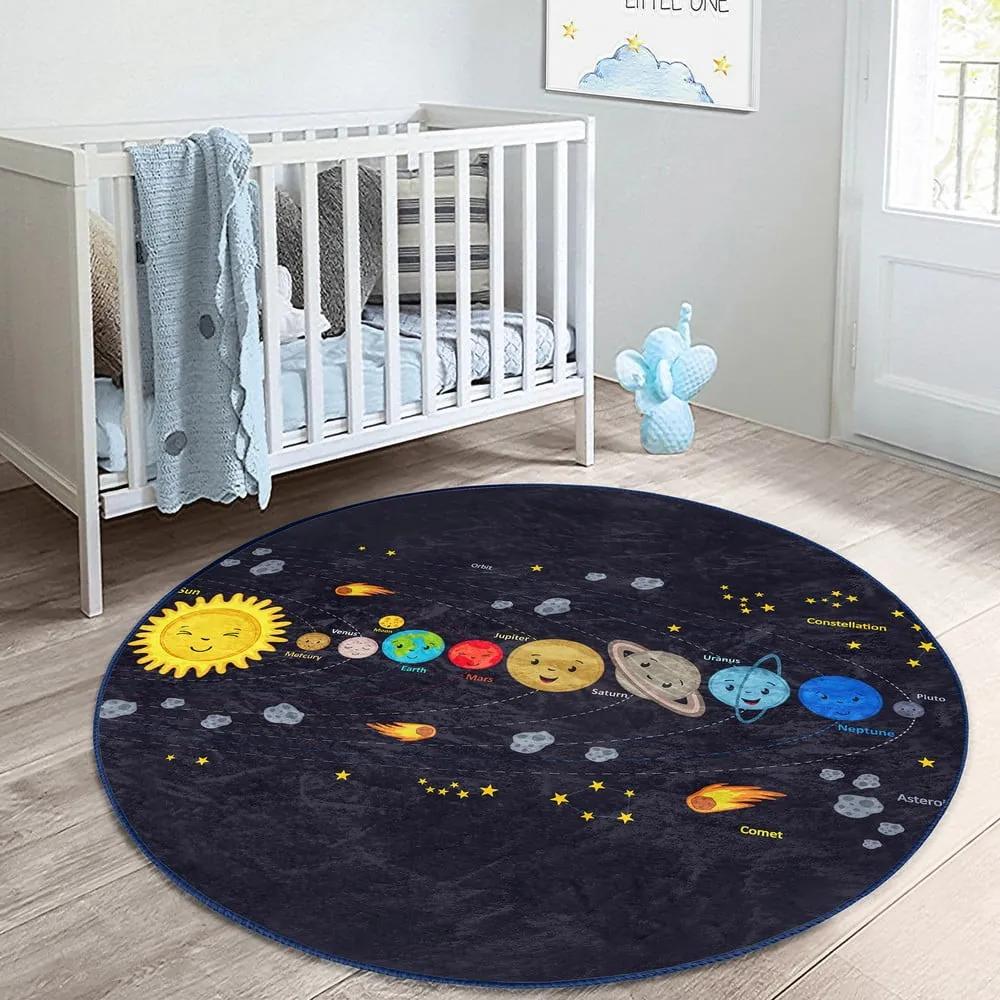 Черен детски килим ø 120 cm Comfort - Mila Home