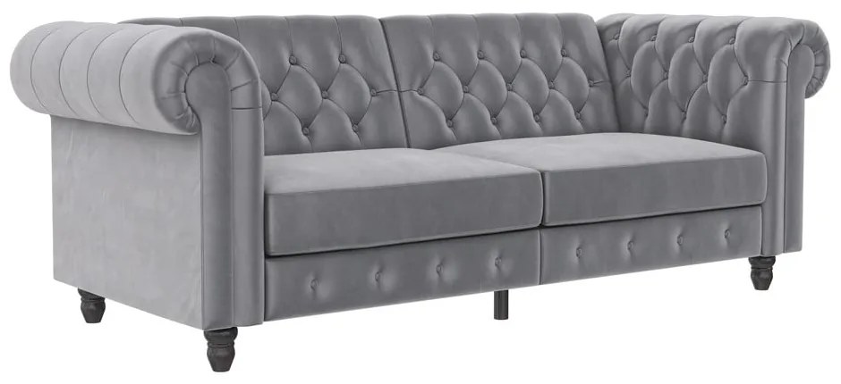 Светлосив кадифен диван 236 cm Felix – Støraa