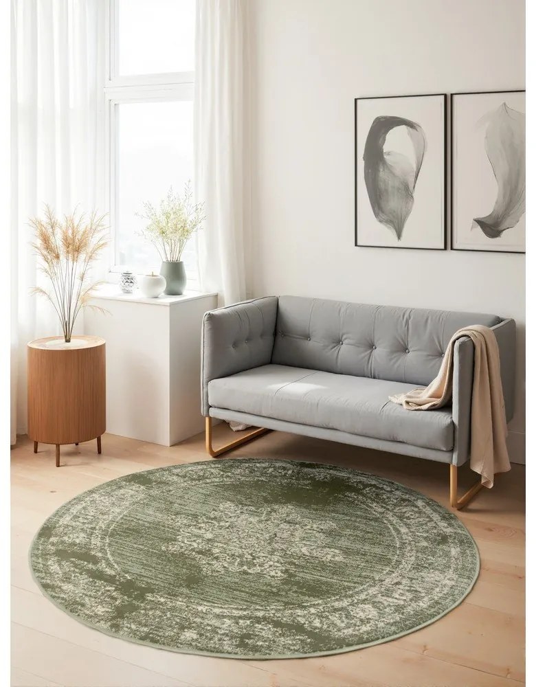 Зелен кръгъл килим ø 120 cm Gloria Lydia – Hanse Home