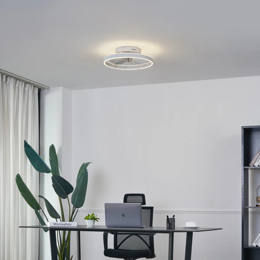 Вентилатор за таван бял 50 см вкл. LED димируем с дистанционно управление - Maddy