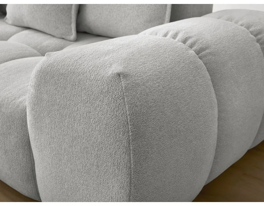 Светлосив шенилов сгъваем/с място за съхранение ъглов диван (ляв ъгъл/L форма) Everest – Bobochic Paris