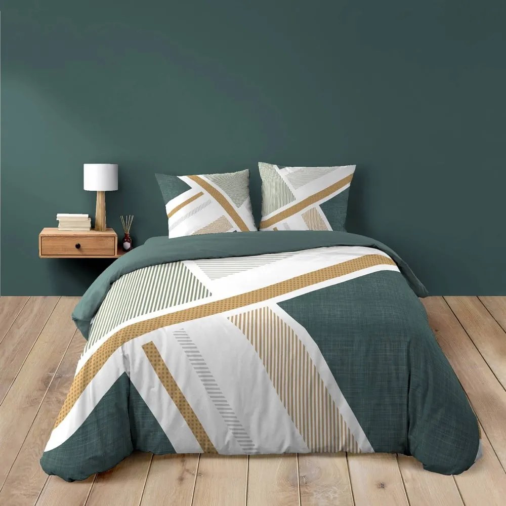 Бяло двойно удължено памучно спално бельо 240x220 cm Zephyr – douceur d'intérieur