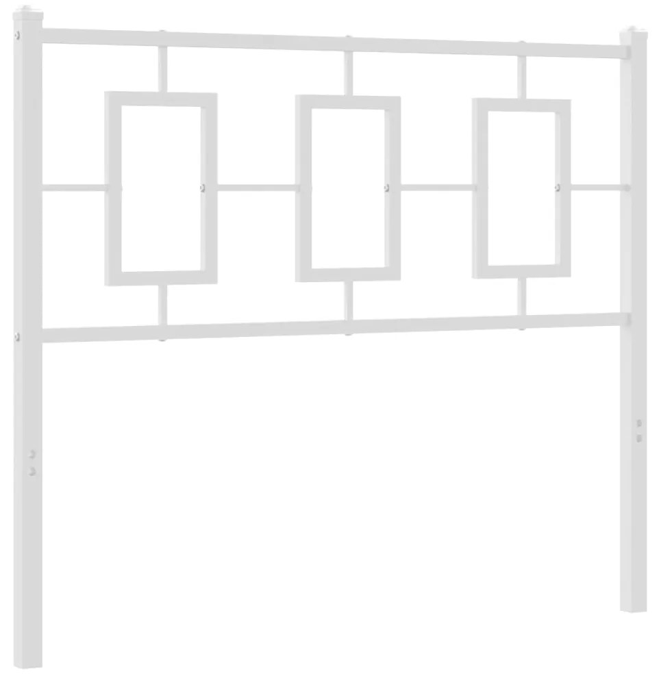 374319 vidaXL Метална табла за глава, бяла, 100 см