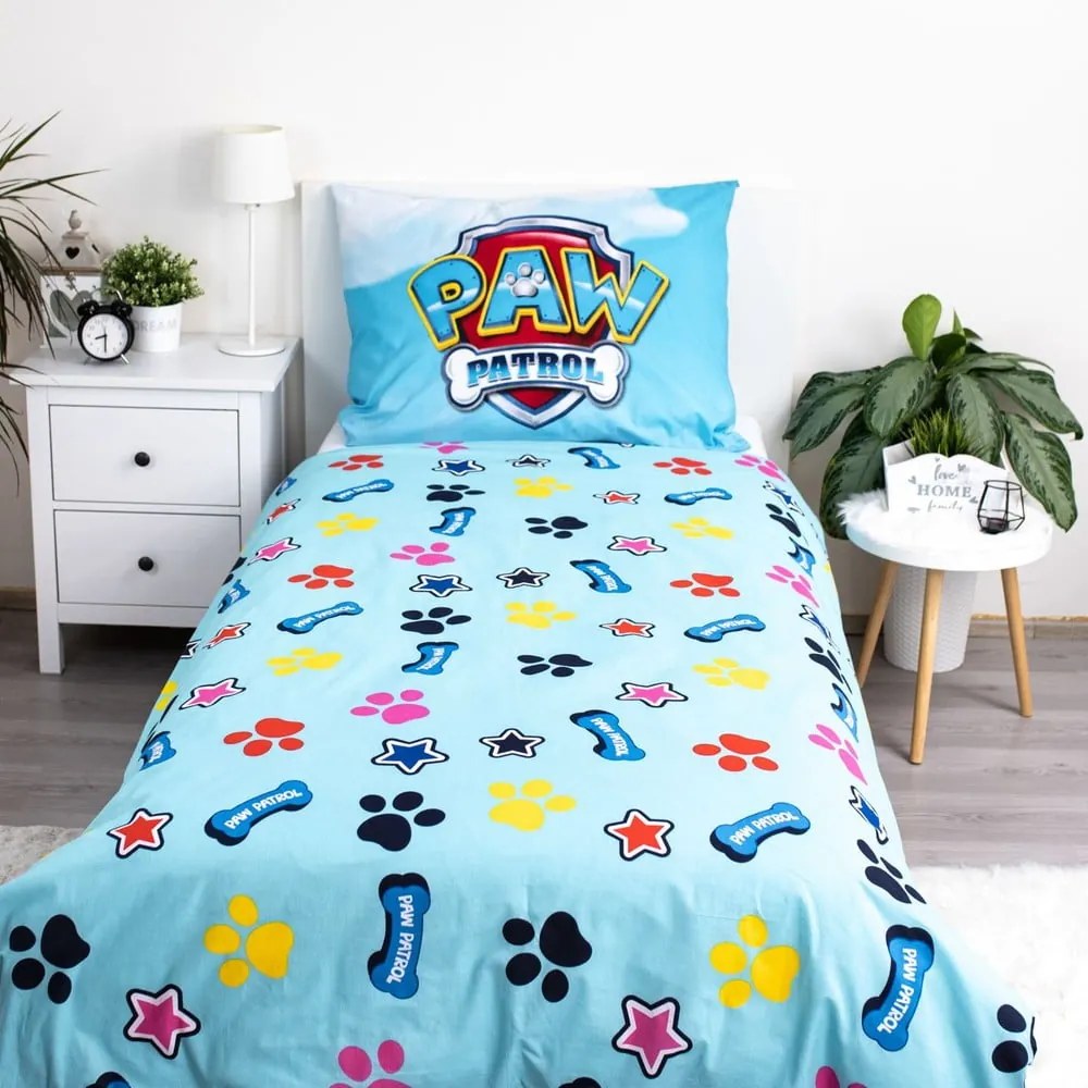 Единично памучно детско спално бельо със светещ ефект 140x200 cm Paw Patrol – Jerry Fabrics