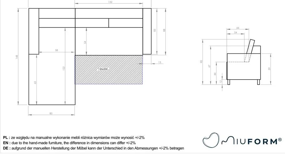Ъглов разтегателен диван от тюркоазено кадифе, ляв ъгъл Stylish Stan - Miuform