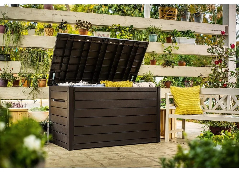 Кафява пластмасова градинска кутия за съхранение Ontario – Keter