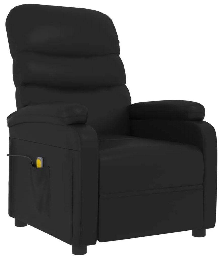 289689 vidaXL Масажен стол, черен, изкуствена кожа