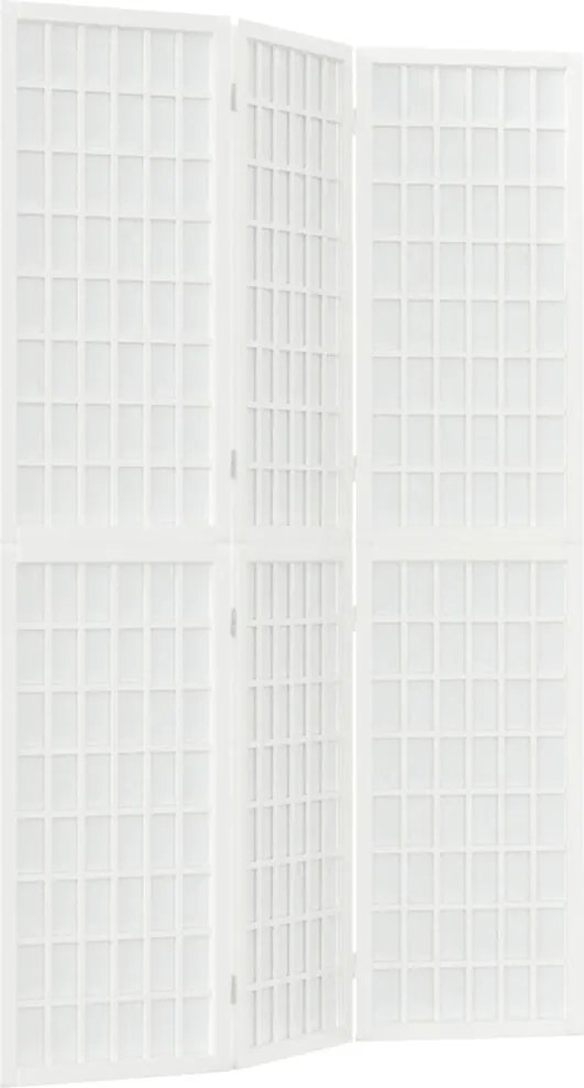 352087 vidaXL Параван за стая, 3 панела, в японски стил, 120x170 cм, бял
