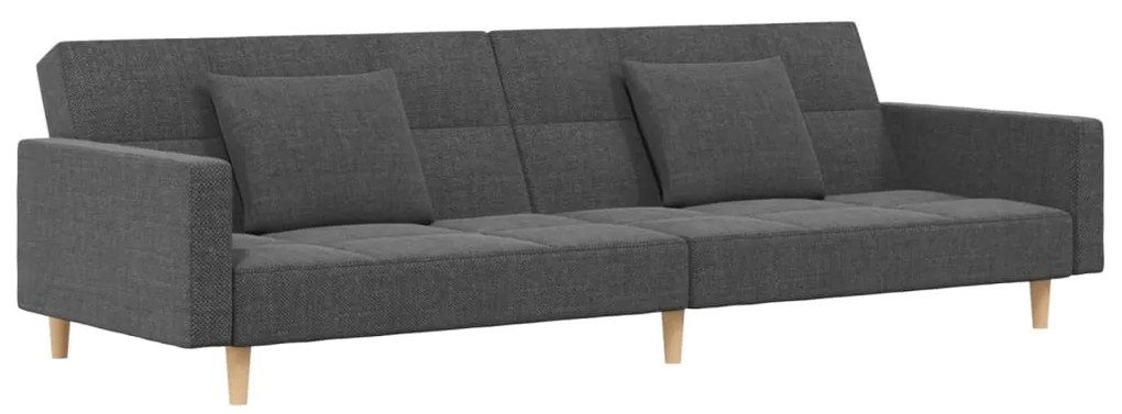 375799 vidaXL 2-местно разтегателно канапе с възглавници, светлосиво, текстил