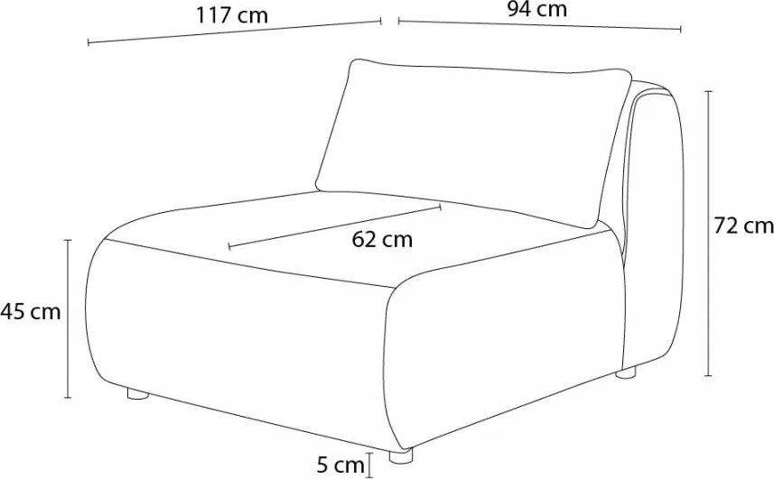 Бежов модул за диван Jeanne - Bobochic Paris