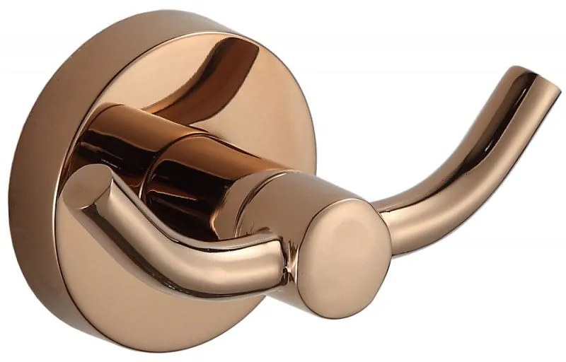 Mexen Remo двойна закачалка за кърпи, розово злато - 70507352-60