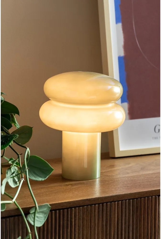 Зелена стъклена настолна лампа (височина 24 cm) Incesante – Leitmotiv
