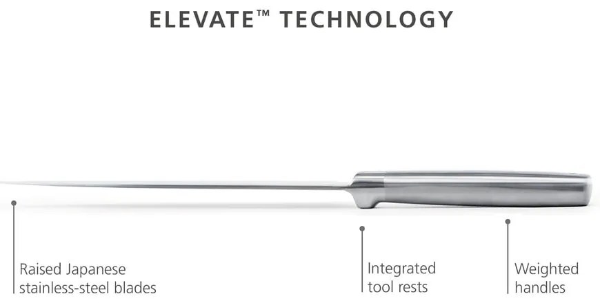 Комплект ножове с поставка 5 бр. от неръждаема стомана Elevate Bamboo – Joseph Joseph