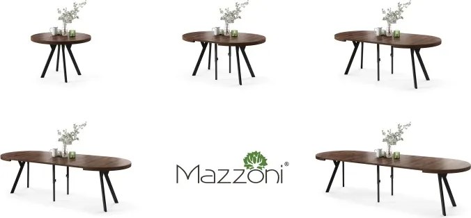 ЕКСПАНСО Кафяв дъб/черни крака - ГОЛЯМА КРЪГЛА МАСА Ø110 РАЗТЕГАТЕЛНА ДО 310 cm С КРАКА Y ЛОФТ/ИНДУСТРИАЛНА