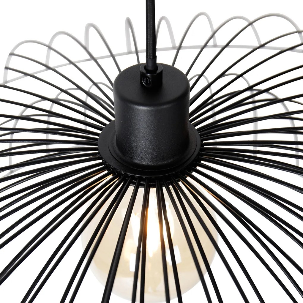 Интелигентен висящ аплик черен 66 см с WiFi G95 - Pua