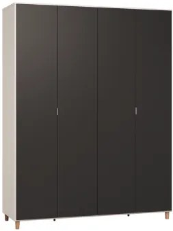 Гардероб Simple 4-врата-White - Black