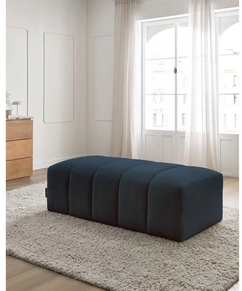 Тъмносиня табуретка от прежда с примки от букле Annecy – Bobochic Paris