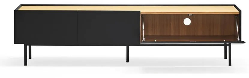 Черна/естествена маса за телевизор от декор от дъб 180x45 cm Arista – Teulat