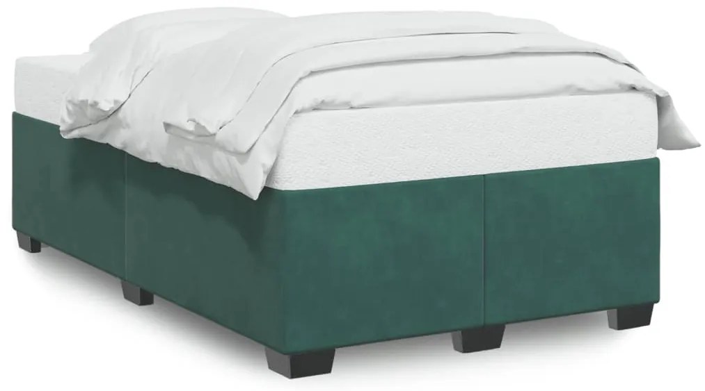 3284628 vidaXL Рамка за легло без матрак, тъмнозелена, 120x200 см, кадифе
