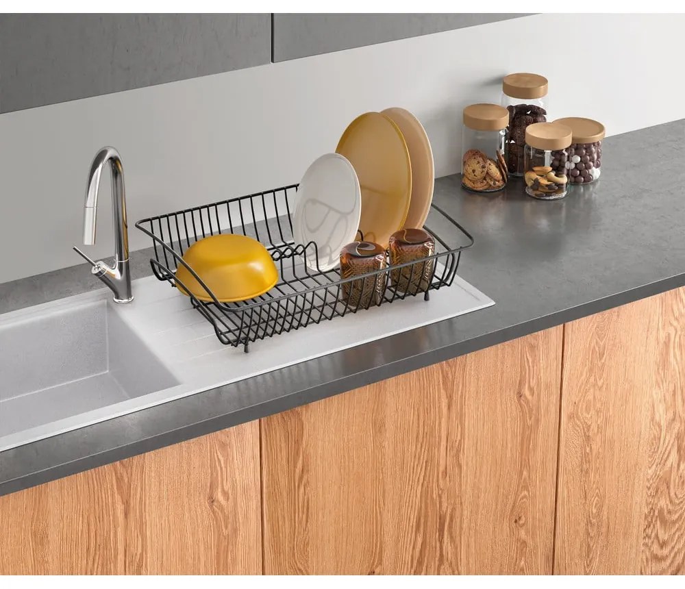 Черна неръждаема стомана правоъгълна Lava Drainer - Metaltex