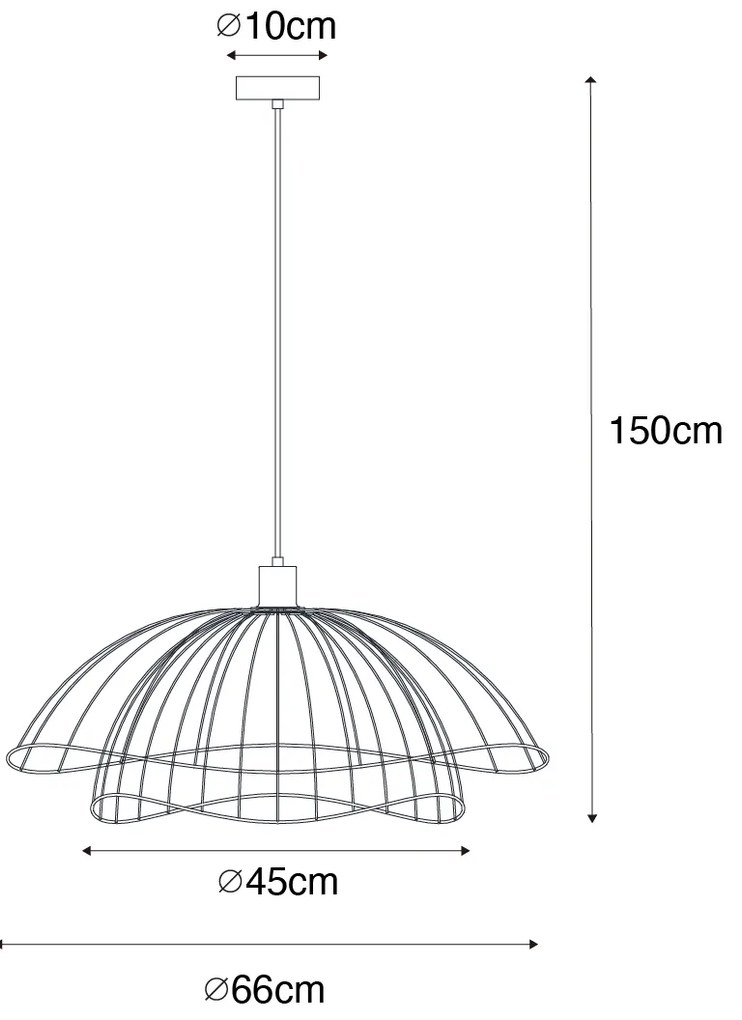 Дизайнерски висящ аплик бронз 45 см - Pua