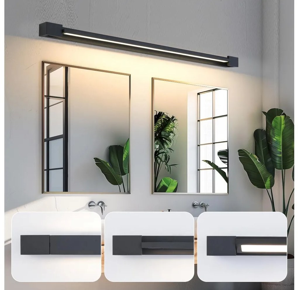 Brilagi-LED Огледално осветление за баня AQUA LINE LED/36W/230V 120 см IP44 черно