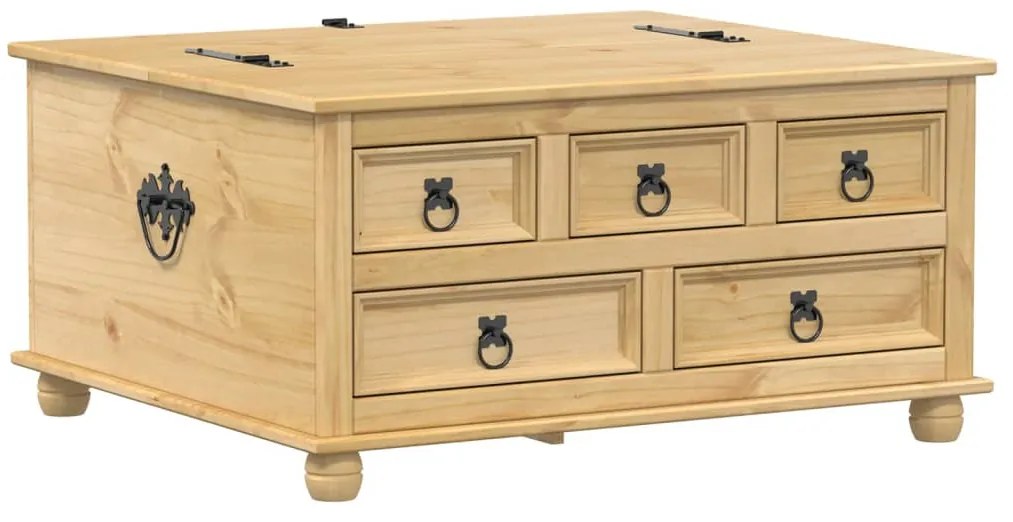 4002770 vidaXL Кутия за съхранение "Corona" 90x78x45 см борово дърво масив
