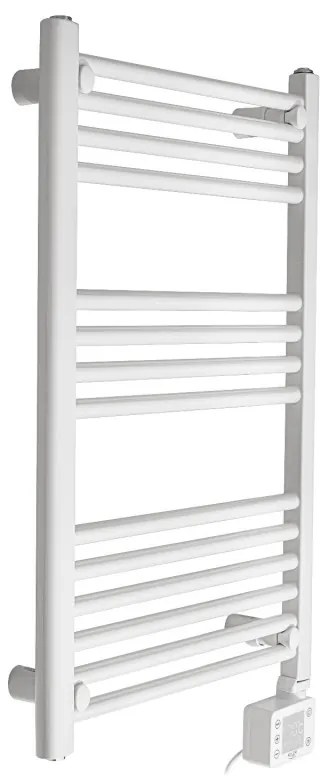Лира за баня Adler AD 7824, 600W, 13 нагревателни ленти, LED контролер панел, Енергоспестяващ режим, IP24, Бял