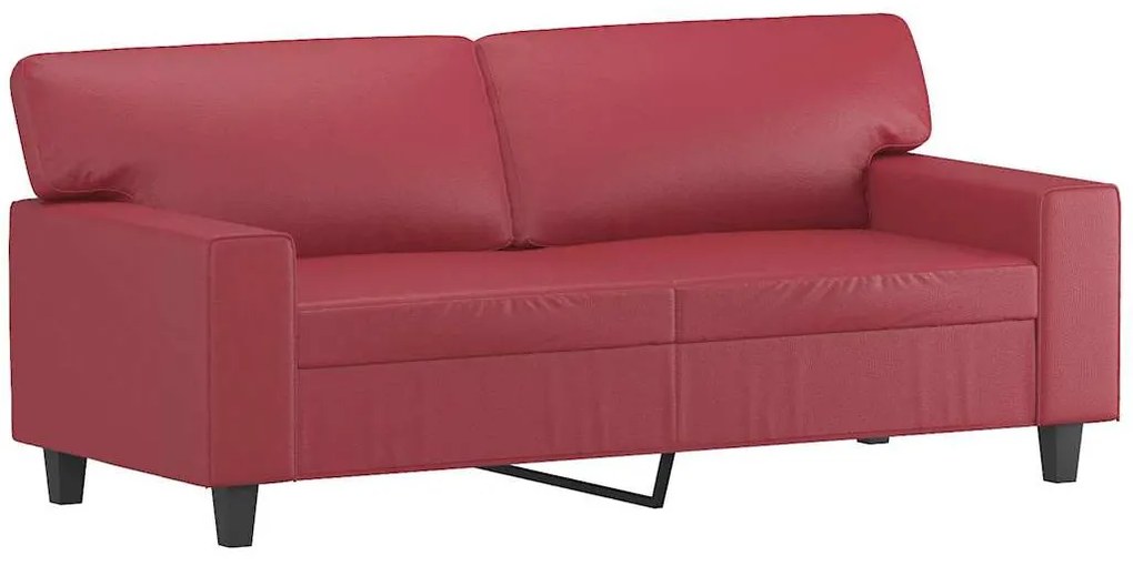 359420 vidaXL 2-местен диван, Виненочервен, 140 см, изкуствена кожа