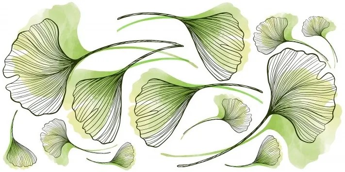 Стикер за стена за интериора на листата на цветето монстера 120 x 240 cm