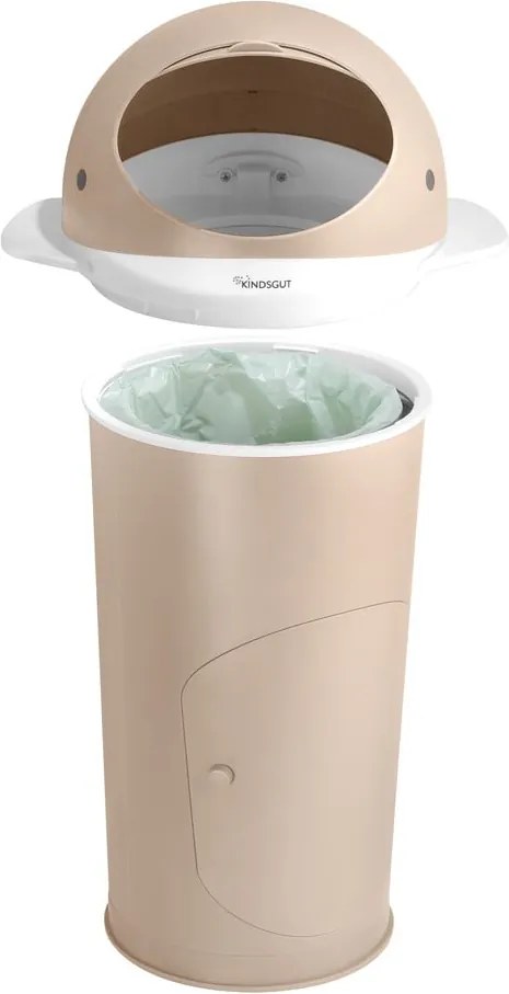 Бежово пластмасово кошче за пелени 25 l Whale – Kindsgut