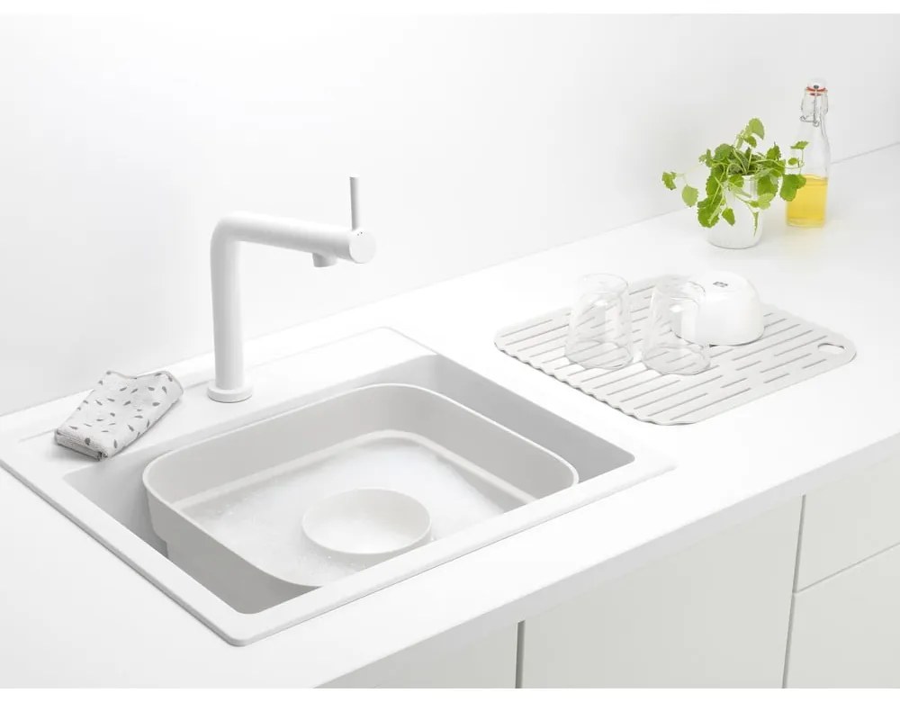 Светлосива пластмасова Купа за миене на съдове с отвор за отцеждане SinkSide – Brabantia