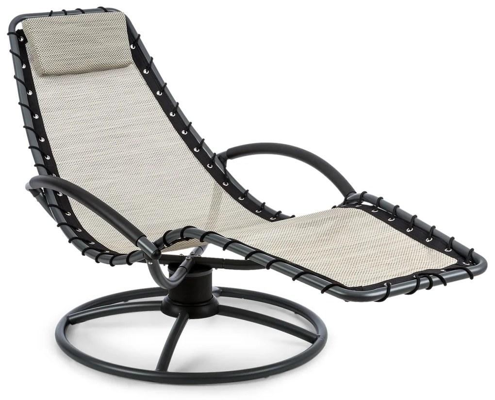 Blumfeldt The Chiller, люлеещ се шезлонг, 77 x 85 x 173 cm, 360 Comfort, ComfortMesh, бежово