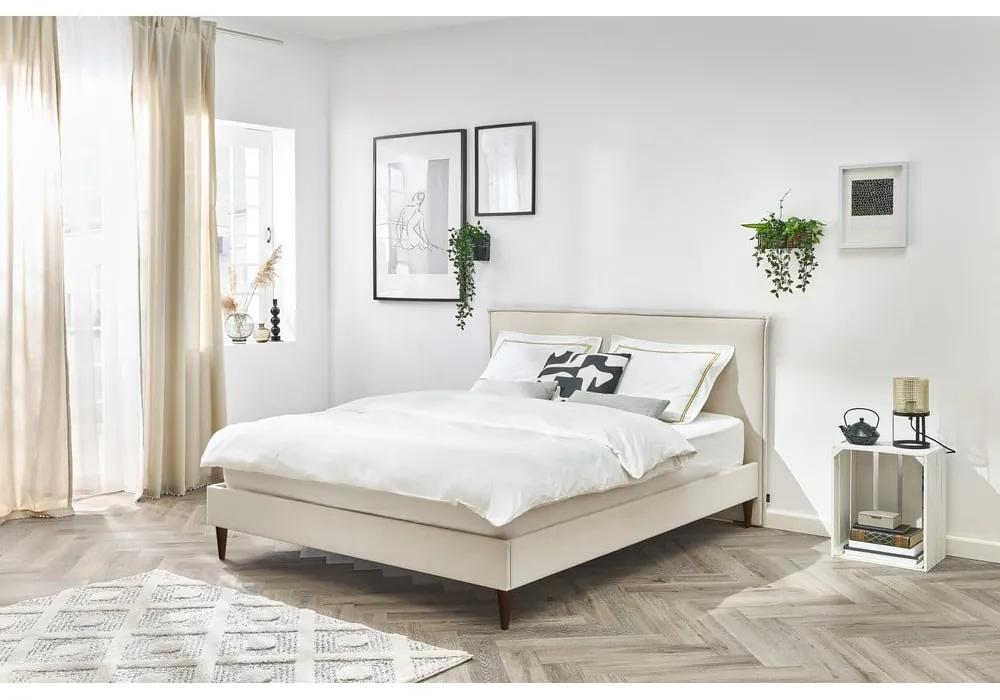 Бежово тапицирано двойно легло с решетка 180x200 cm Sary - Bobochic Paris