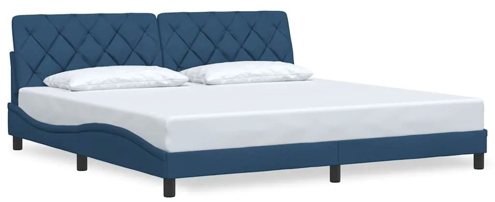 3310628 vidaXL Рамка за легло без матрак, синя, 200x200 см, плат