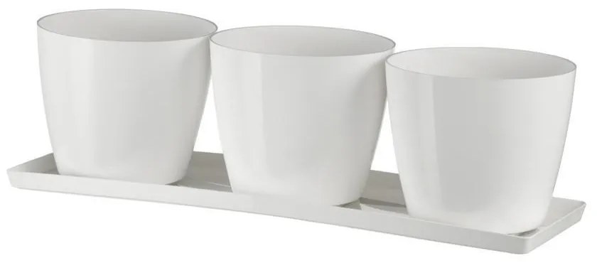 Teraplast - Комплект саксии MADEIRA 35 - бял