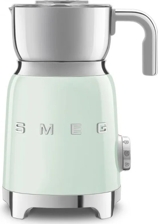 Уред за разпенване на мляко Smeg MFF11PGEU, 500 W, 600 мл, 8 програми, Подвижна кана, Автоматично изключване, Пастелно Зелен