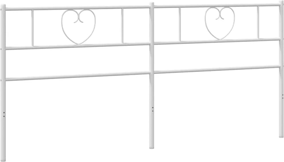 355549 vidaXL Метална резервна табла за легло, бяла, 193 см